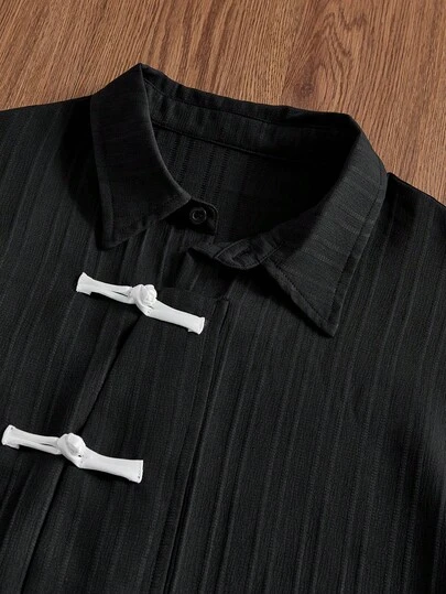 SWAVVY Men's Polo Collar Button-Up Short Sleeve Shirt And Shorts Casual Daily Outfit