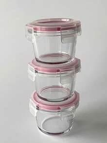 3pcs Thick Glass Food Storage Container Jar Airtight Seal Lid,Food Storage Containers With Lids - Perfect For Picnics, Meal Prep, Fridge Organization , Suitable For Baby Food, High Temp Microwave & Freezer, Mini Portable Cute & Durable Design - Multicolor - View 13