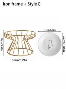 Ceramic Pet Feeding Plate Canned Bowl Cute Pattern Easy To Clean Ceramic Plate Cat Food Bowl - multicolor - View 18