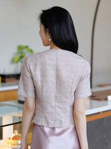 DAZY Women's Casual Elegant Short Jacket Outerwear, Suitable For Spring And Summer - Pink - View 2