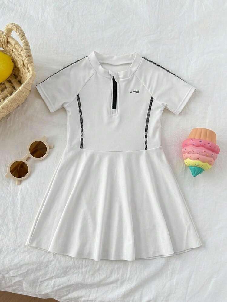 Young Girl Girl Fall Swimsuit One-Piece Vacation