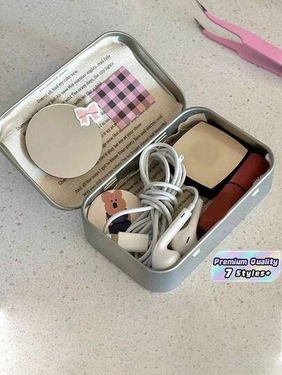 Caja de almacenamiento decorativa para fiesta de cumpleaños: Caja de almacenamiento con pegatinas, Caja de almacenamiento de cuentas, Cajas de hierro plegables Estuche de almacenamiento mini para organizar alfileres de dibujo, uñas, arte, cuentas, pendientes y manualidades de joyería