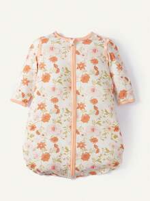 Cozy Pixies 1 pieza Saco de dormir para bebé, patrón de flores naranjas, mangas desmontables, cómodo y suave, adecuado para regalar sacos de dormir para recién nacidos, certificado por Oeko-Tex - Multicolor - Ver 5