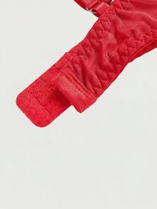 ROMWE Goth 哥特式钢圈音符条纹模杯蕾丝胸罩 - 淺粉色 - 查看 4