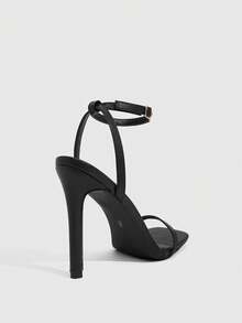 CUCCOO SZL Women's Elegant Minimalist Heeled Sandals For Commuting Valentine's Day Spring Shoes Prom Heels Summer Shoes - Black - View 3
