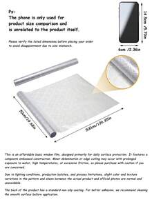 1 Roll Vintage Geometric Pattern Glass Film, Privacy Window Film, Glass Window Sticker, Reusable Non-Adhesive Glass Decoration For Home And Office - Clear - View 19