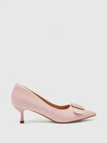 CUCCOO BIZCHIC Buckle Simple And Generous Fashion Versatile Casual Workplace Commuter Women's High Heels Shoes - Pink. - View 2