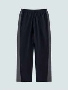 Men's Outdoor Sports Pants For Spring & Summer, Color Block Letter Print, Casual Daily Wear, Street Fashion, Commuting - Black - View 3