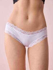 Bonmuse 5pcs/Set Solid Color Lace Trim Striped Breathable Sexy Women's Panties - Multicolor - View 9