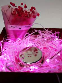 1/6 Packs 3/5/10/15/20M Battery Powered Pink Color Copper Wire Starry Sky Fairy Light,Suitable For Bedroom Decor, Christmas Decor, Party Decor, Wedding Decor, Center Decoration, Valentine's Day Decoration Light,Room Wall Decor Lights,Christmas Tree Decoration Led Lights String - Pink - View 6