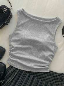 Comfortcana Pure White Cotton Camisole, Spring/Summer,Summer Top - Grey - View 3