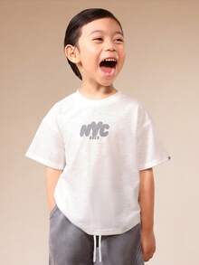 SUMWON Boys Summer Washed T-Shirt And Shorts Co-Ord Set With NYC Print Casual Two Piece Outfit - Multicolor - View 5