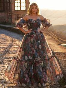 Glamrae Plus Size Elegant Formal Dark Green Keyhole Neck Heavily Embellished Chain Pleated A-Line Dress Luxurious Spring Prom Evening Party Wedding Guest - Green - View 8