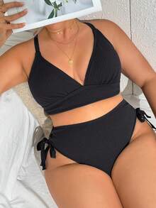 Swim Vcay Bộ đồ bơi cỡ lớn có thể điều chỉnh, chất liệu vải, dành cho kỳ nghỉ hè 2026 mới. - màu đen - Xem 4