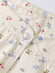 Sweetra Women's Pocketed Button-Decorated Casual Versatile Daily Wear Denim Mini Skirt - White - View 4