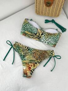 Swim Vcay Bộ bikini và quần bơi tam giác họa tiết da báo và ngựa vằn mùa hè dành cho nữ. - Nhiều màu - Xem 8