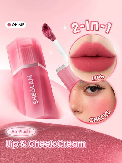 SHEGLAM Air Plush Lip & Cheek Cream-027 On Air Multi-Use Liquid Blush And Lipstick Brand Beauty Makeup Face Paint Cosmetic For Women Girls Perfect For Spring Summer Ideal For Y2K Fancy Fashion Suitable For Birthday Mother'S Day Gift Rave Party Ready Best Color