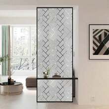 1 Gulungan Film Kaca Kisi Diagonal Buram | Stiker Pelindung Privasi Rumah | Bahan Anti-UV | Cocok Untuk Dekorasi Jendela dan Pintu Ukuran: 17,72x39,37 inci Film Privasi Jendela Stiker Jendela - transparan - View 4