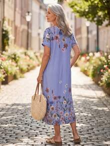 EMERY ROSE Đầm đi nghỉ mát in hoa dành cho phụ nữ trung niên và cao tuổi - Nhiều màu - Xem 2
