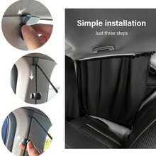 4pcs/Set Car Privacy Curtain Set - Suitable For Sedans And SUVs, Including Rear Seat & Side Window Separator With Storage Bag - black - View 5