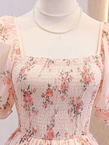 Vestido bohemio de gasa para niña, conjunto de vacaciones de verano, ropa casual - Multicolor - Ver 4