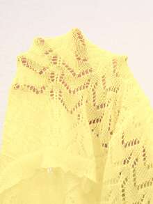 SHEIN Clasi Cárdigan casual de talla grande con botones delanteros y lazo, para vacaciones - Amarillo claro - Ver 6