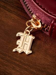 HARRY POTTER X SHEIN 1个9¾站台装饰PU皮零钱包，带开口金属链，可挂在包上，适合女性、男性和学生，魔法与霍格沃茨特快列车主题 - 酒紅色 - 查看 7