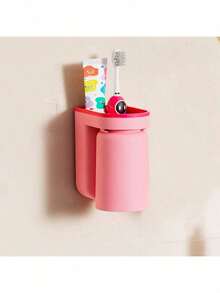 Joivida 1 chiếc hộp đựng đồ dùng nhà tắm sang trọng gắn tường, không cần khoan lỗ, dùng để đựng bàn chải đánh răng, nước súc miệng, kem đánh răng, trang sức, dao cạo râu, bộ dụng cụ chăm sóc răng miệng cho cặp đôi. - Giá đỡ cốc súc miệng - Xem 9