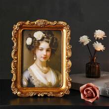 Cirelle 1pc Vintage Gold Picture Frame, Ornate Baroque Picture Frame, Antique Rococo Photo Frame For Wall & Tabletop Display, Decorative Wall Decor - 1PC - View 9