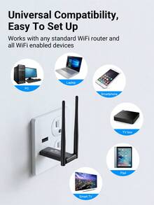 Teckwe WiFi信号中继器无线路由器 - 黑色 - 查看 4