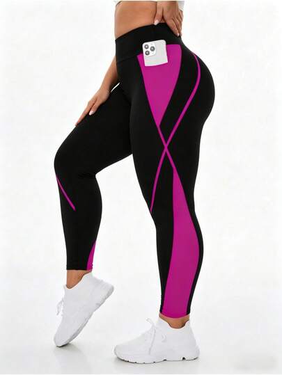 Rhythm Era Quần legging thể thao nữ cỡ lớn Rhythm Era cạp cao, không đường may, phối màu, thích hợp cho yoga.