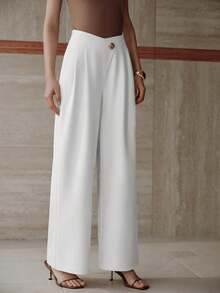 MOTF PREMIUM FOLD PLEATED SLANT POCKET PANTS - White - View 6