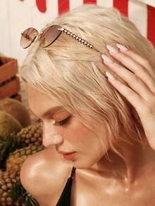 Glisma 1 par de gafas de sol de montura pequeña y minimalista con forma de ojo de gato, unisex, adecuadas para deportes, viajes, conducción, playa, festivales, vacaciones, calle, pesca y actividades al aire libre. Un accesorio de moda callejera y también una opción de estilo universitario para vacaciones de verano en la playa, viajes al aire la temporada de regreso a clases. - Té dorado - Ver 5