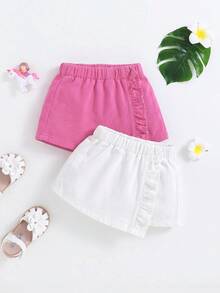 Váy denim xếp ly bồng bềnh dễ thương cho bé gái SHEIN, chất liệu co giãn cao, mềm mại thoải mái, kiểu dáng boho mùa xuân hè, điểm xuyết hoa văn. - Nhiều màu - Xem 6