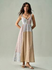 SoleilVie Women's Bohemian Print Spaghetti Strap Dress - Multicolor - View 3