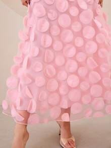 Graceveil Elegantes langes Kleid mit floraler Stickerei und Rückenausschnitt mit Schleife, geeignet für formelle Anlässe, Partys und Veranstaltungen - Pink - Übersicht 6