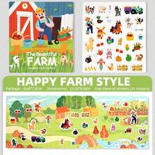 3D Padded Quiet Book For Toddlers, Waterproof & Tear-Resistant Early Learning Sensory Book With Reusable Puffy Stickers - Multicolor - View 21