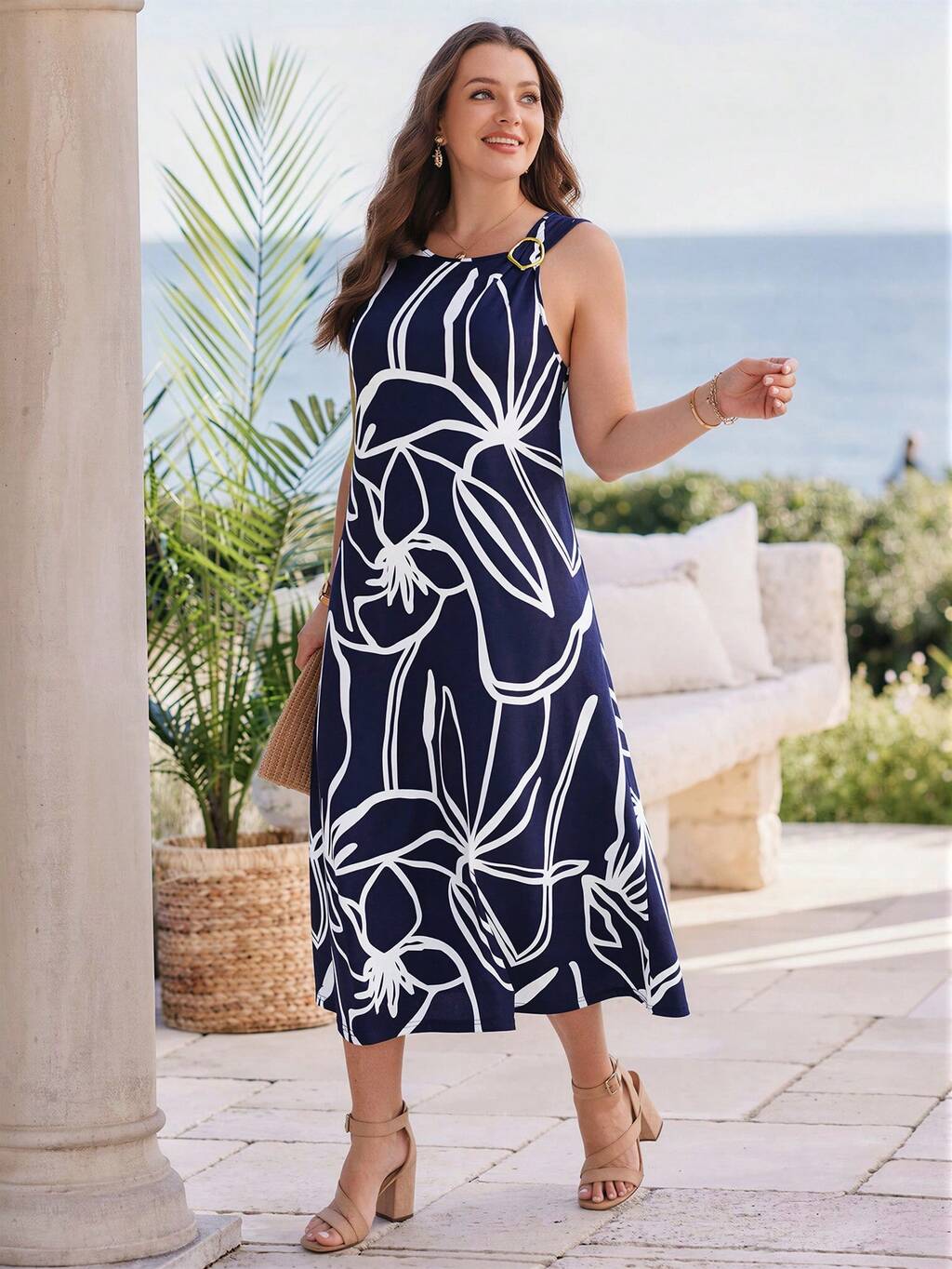 navy blue dress for baby girl women plus size a line dresses sold on Temu United States