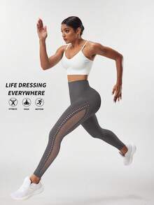 Gameset SHEIN Sport Legging Yoga Olahraga Wanita - Grey - View 5