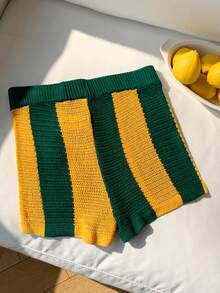 Comfortcana Women's Flag Embroidery Elastic Waist Casual Knit Shorts - Multicolor - View 2