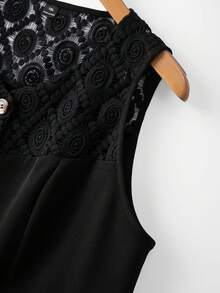 GlowEve CURVE Plus Size Women's Embroidered Casual Romantic Versatile Commute Daily Wear Jacket, Suitable For Spring/Summer - Black - View 4