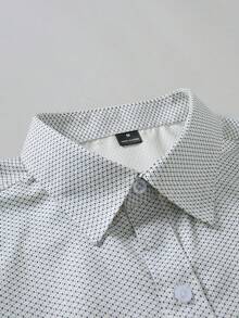 Manfinity Mode Camisa de manga larga casual y de uso diario con estampado total para hombres - Multicolor - Ver 4