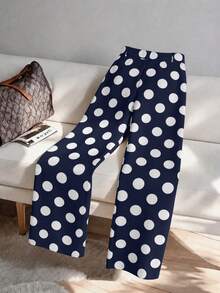 GlowEve CURVE Plus Size Women's Pants, Romantic 1950s Vintage Suitable For Dates Tea Party And Commuting, Versatile Fashionable Pattern, Suitable For Navy Blue - Multicolor - View 2