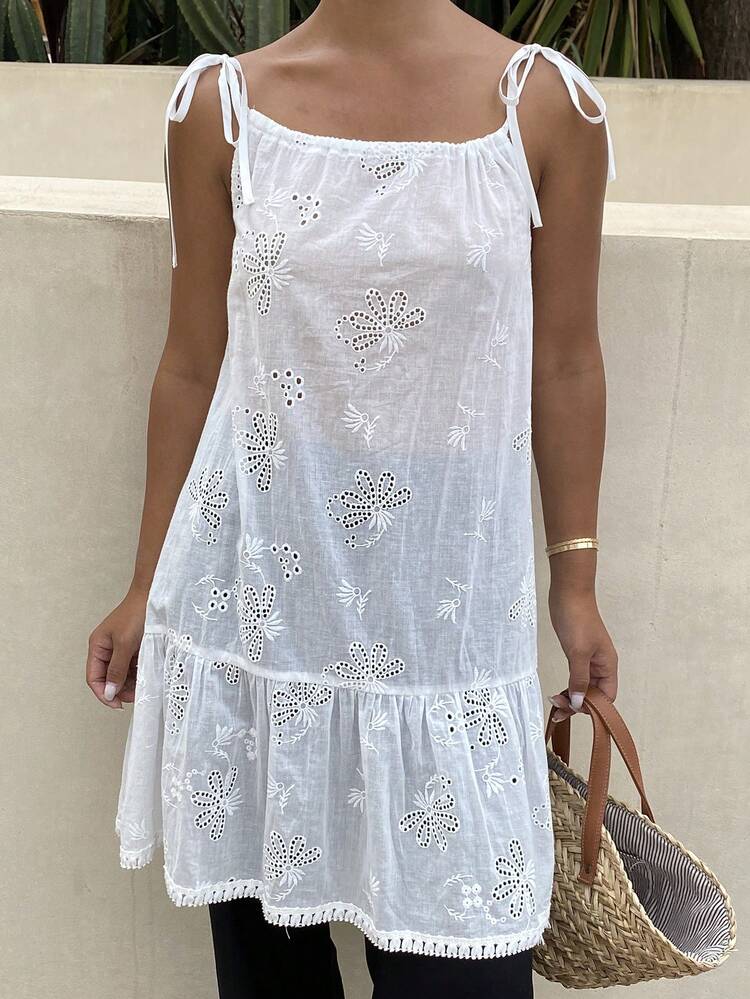 Women's Vacation Embroidered Hollow-Out Fashionable Sheer Camisole