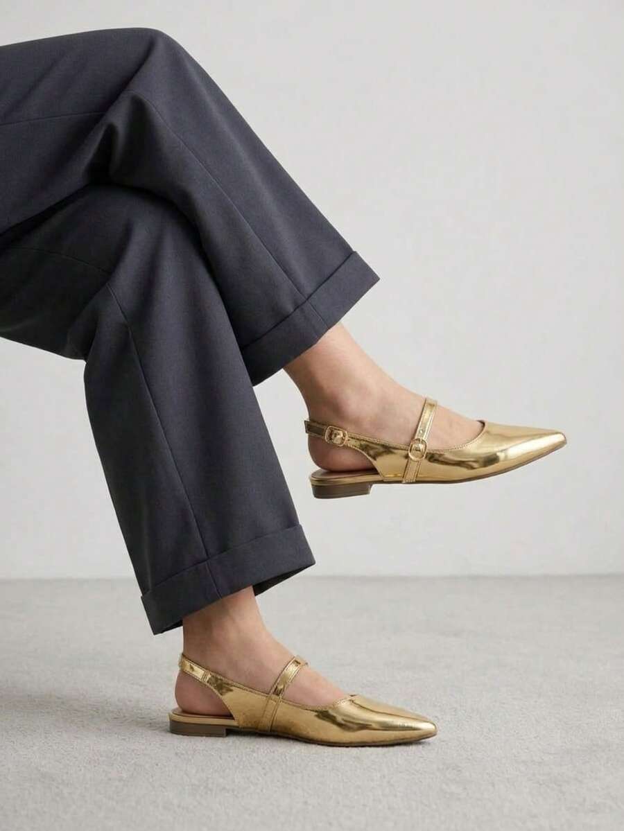 Women Flats - Gold - View 1
