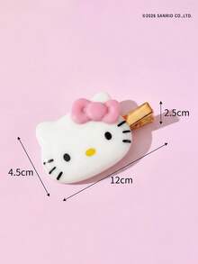HELLO KITTY AND FRIENDS | Joivida 2pcs Pink Bow Cat Head Resin Hair Clip, Zinc Alloy Alligator Clip, Side Bangs Clip For Women, Sweet Girly Hair Fixing Barrette, Great For Daily Wear, Party, Travel, Office, A Cute Birthday Or Anniversary Gift - Pink - View 6