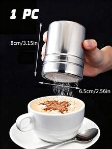 1pc Stainless Steel Coffee Powder Can School Supplies Back To School - Multicolor - View 10