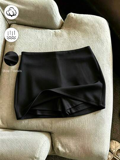SHEIN Franclia 女士新款黑色100%纯棉短款修身连衣裙，适合度假、假日、性感海滩、优雅休闲、通勤、派对、办公等场合。