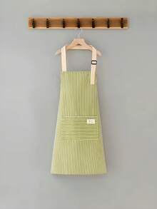 1PC ADJUSTABLE COLORFUL STRIPED APRON WITH POCKET GREEN STRIPES UNISEX FOR KITCHEN COOKING BBQ MACHINE WASHABLE CHRISTMAS GIFT - Multicolor - View 12