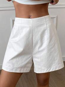 Dazy Tall Pantalones cortos casuales sueltos de ciudad para mujer - Blanco - Ver 7